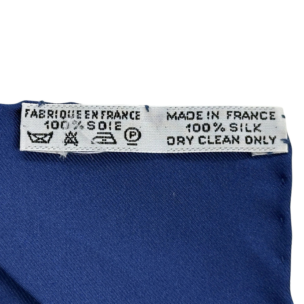 HERMES Authentic Blue Silk Scarf - Picture 4 of 8